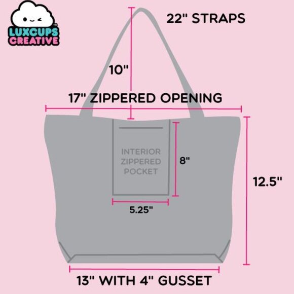 Adorable Galactic Space Tote Bag with Zipper - Picture 3 of 3